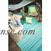 Fab Habitat Reversible Indoor Outdoor Weather Resistant Floor Mat/Rug - Cancun - Turquoise & Moss Green (4 ft x 6 ft)   